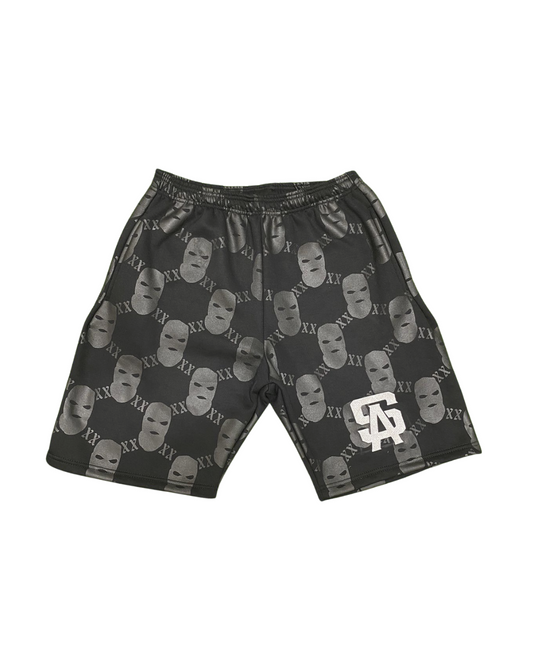 All Over Ski Mask - Black Cotton Shorts