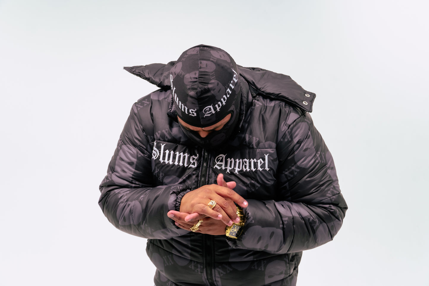 All Over Print Ski Mask Puffer Jacket