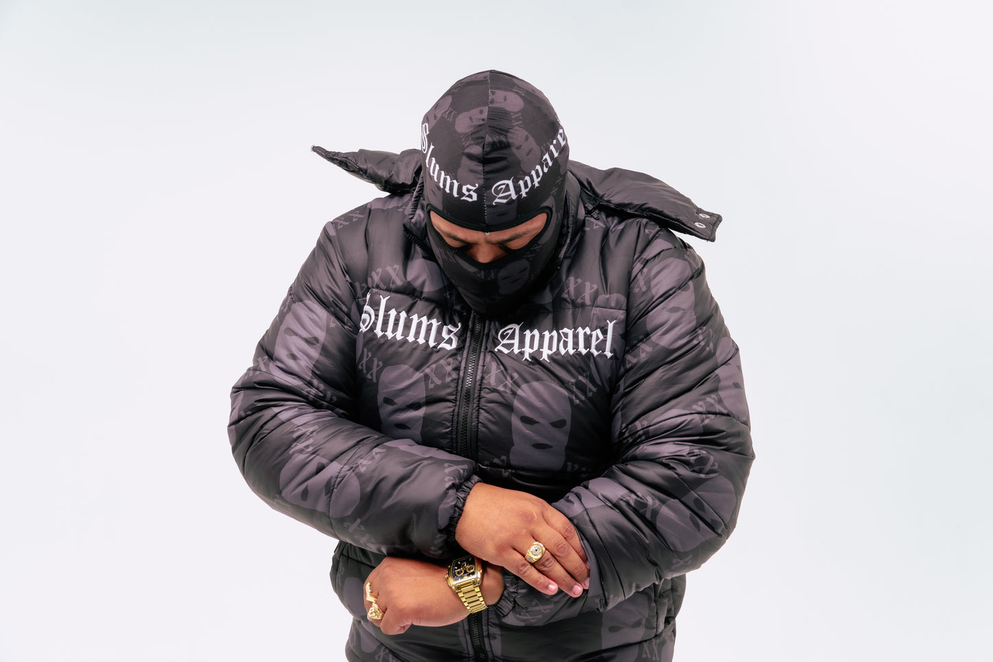 All Over Print Ski Mask Puffer Jacket