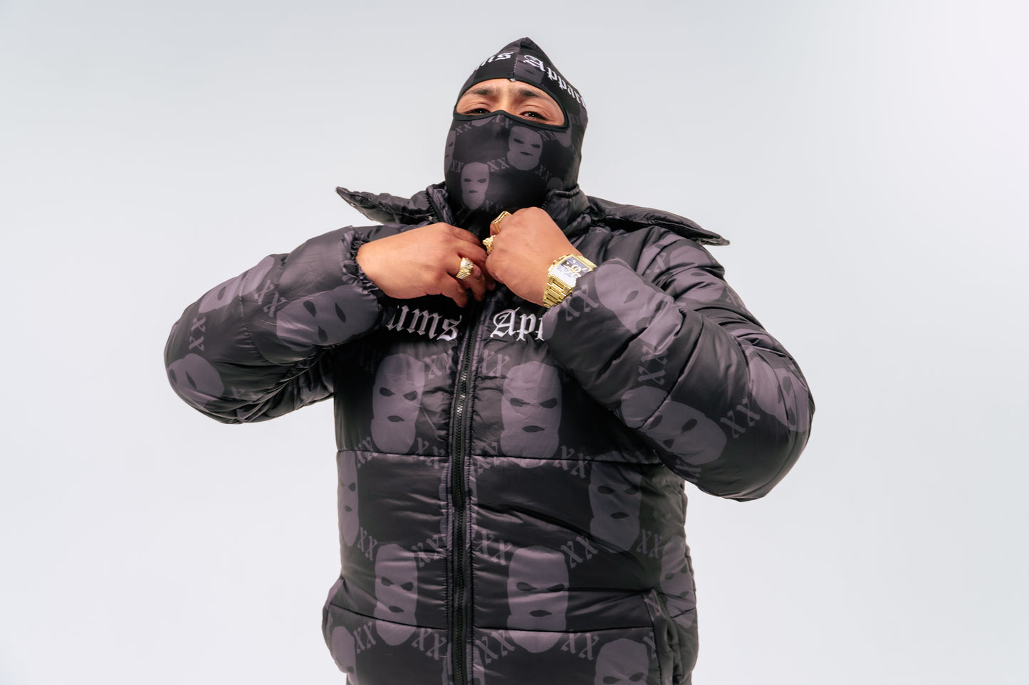 All Over Print Ski Mask Puffer Jacket