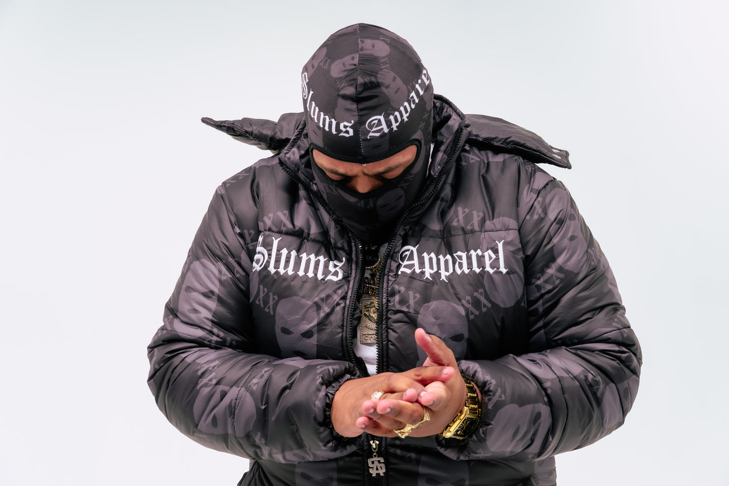 All Over Print Ski Mask Puffer Jacket