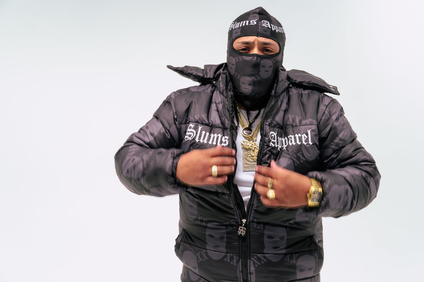 All Over Print Ski Mask Puffer Jacket