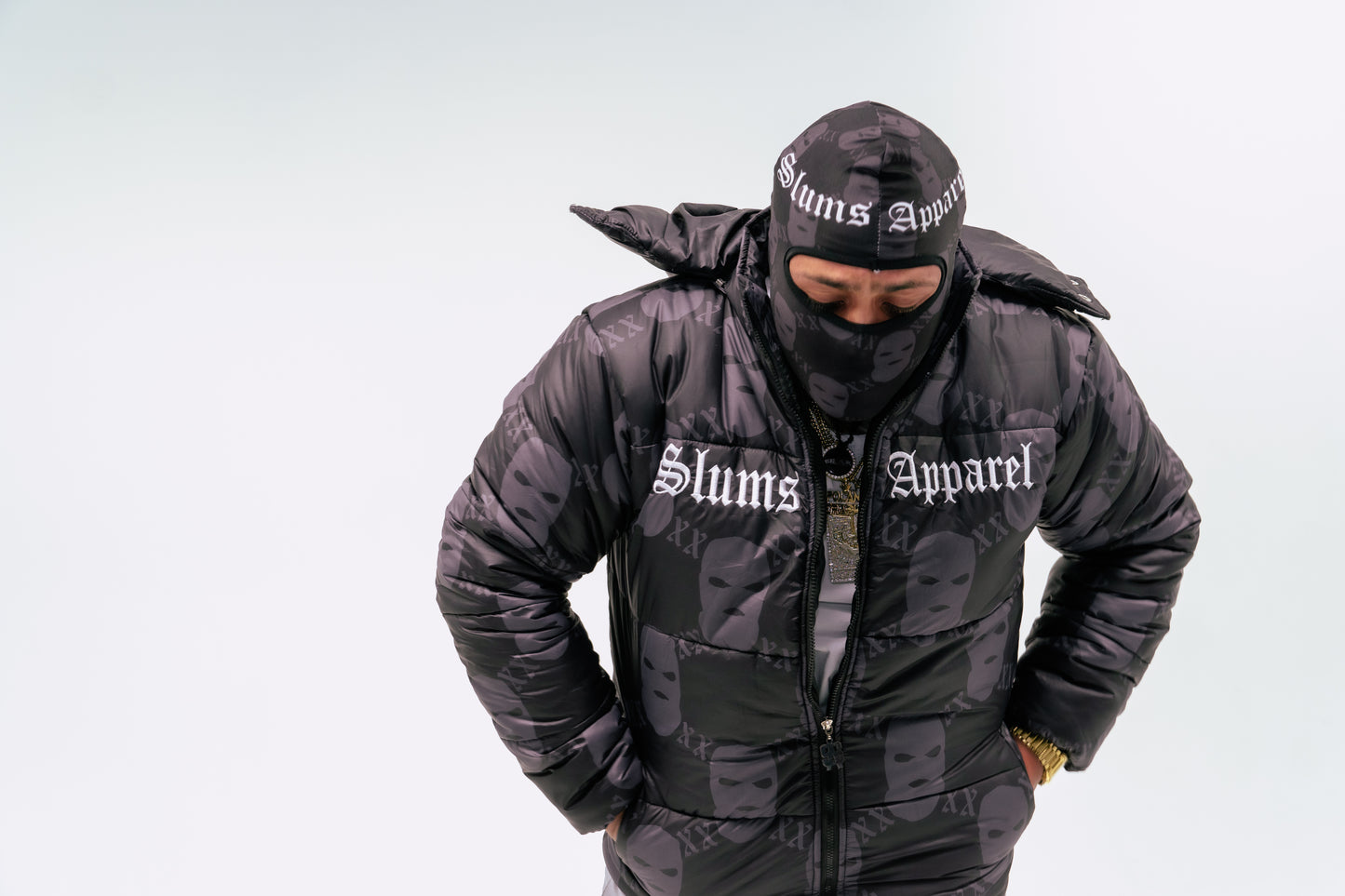 All Over Print Ski Mask Puffer Jacket