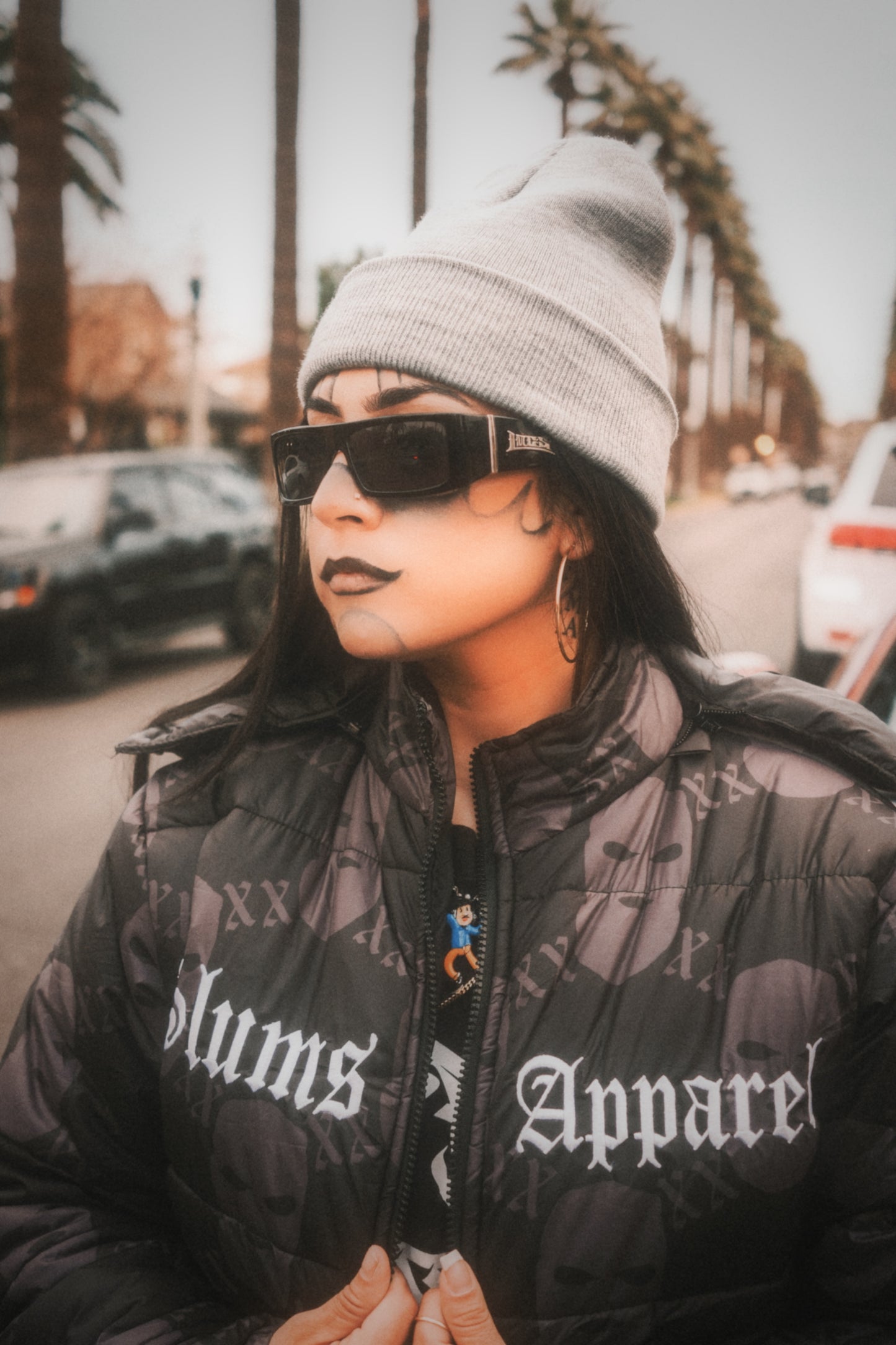 All Over Print Ski Mask Puffer Jacket