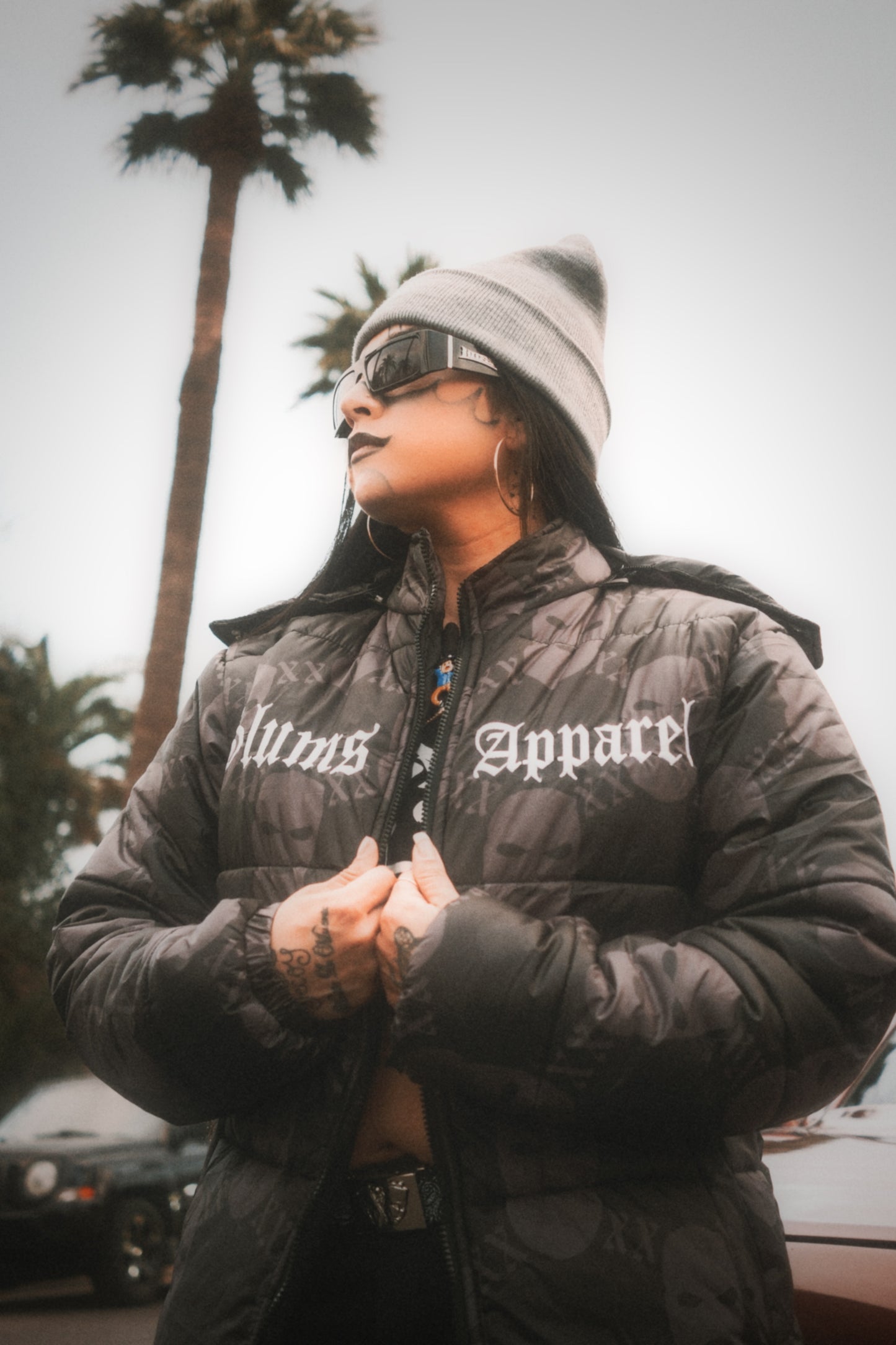 All Over Print Ski Mask Puffer Jacket