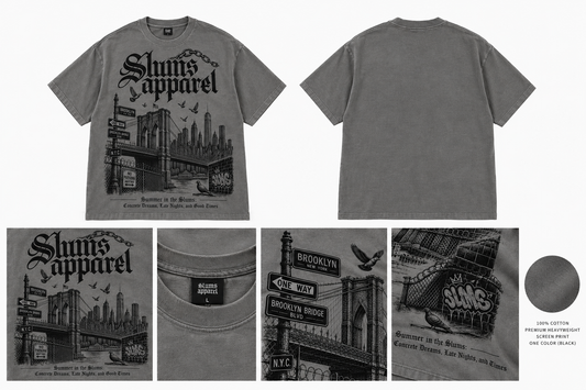 Brooklyn ‘NYC’ Heavyweight T-Shirt - Gray