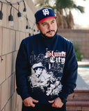 Wearing the chalino Sánchez sweater 