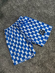 Blue/White Ski Mask - Mesh Shorts