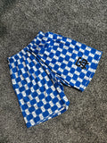 Blue/White Ski Mask - Mesh Shorts