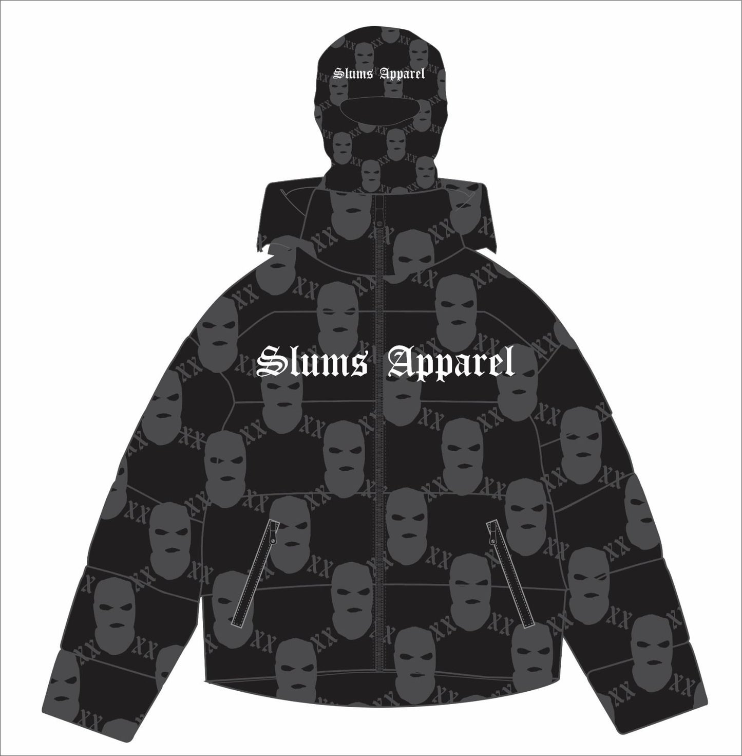 All Over Print Ski Mask Puffer Jacket